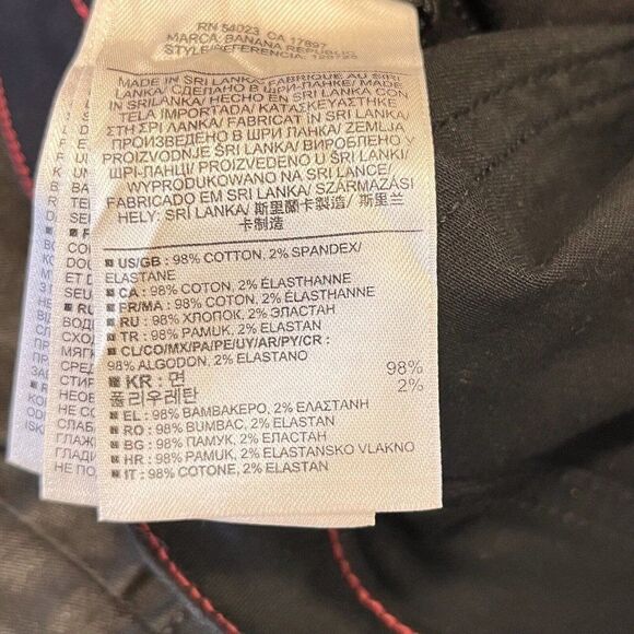 BANANA REPUBLIC Womens black coated twill ankle pants jeans Size 31 X 27.5 - Picture 7 of 8